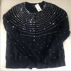 New Banana Republic sequined cardigan in Navy Blue
